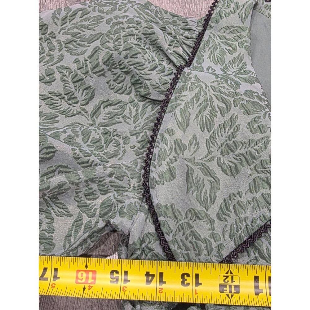 GANNI Organza Mini Dress Size 36 Myrtle Jacquard Balloon coquette fairy A004055 - Picture 6 of 13